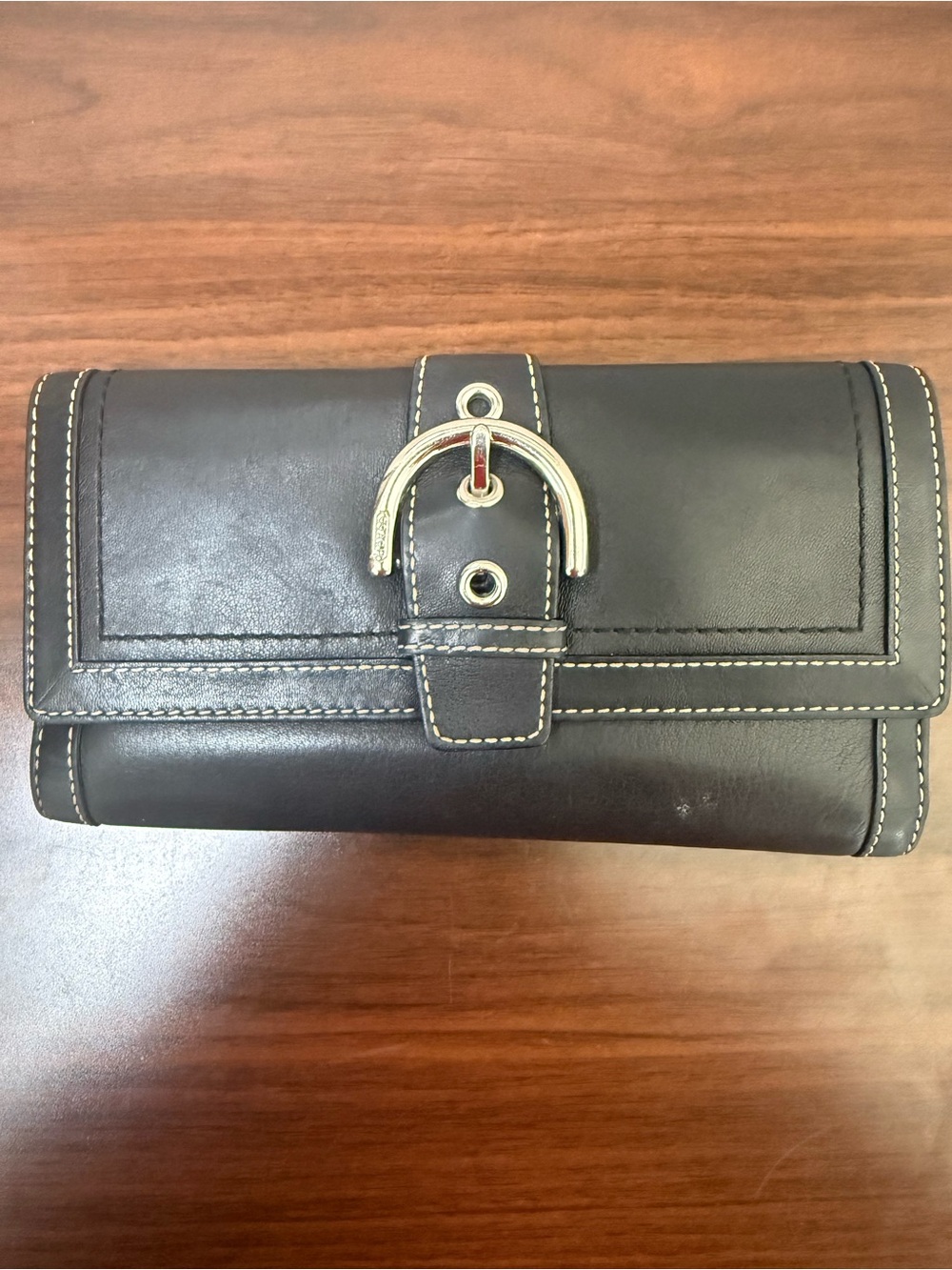 Coach SoHo Black Leather Wallet with Checkbook Insert - Y2K